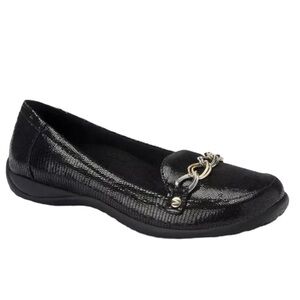 VIONIC Alda Loafer Ballet Flats Shoes Arch Support Chain Print Leather Comfort